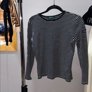 Black and white striped top